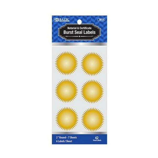 Bazic Products Bazic 2-inch Gold Foil Notary/Certificate Seal Label, 1008PK 3814